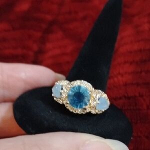 Lia Sophia Blue and Gold Vintage-Inspired Ring